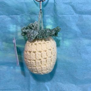 Cute Pineapple 🍍 keychain or any type of decoration. Light green/ white